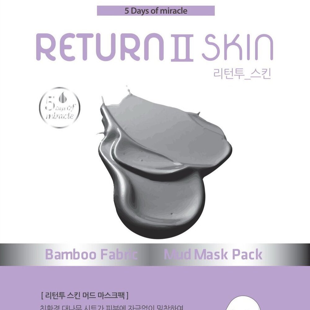 5 Days of Miracle Return II Skin Mud Mask '5 Pack' Bamboo Sheet Korean Skin Care